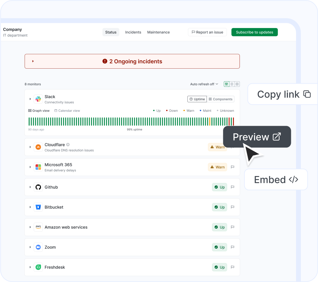 Status page example